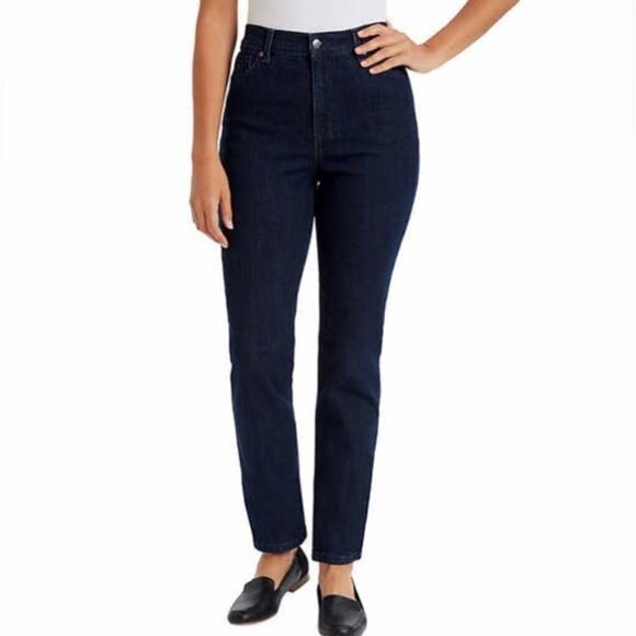 Gloria Vanderbilt Women's Amanda Jeans Stretch Dark Blue Portland Size 12 NWT - Picture 2 of 7